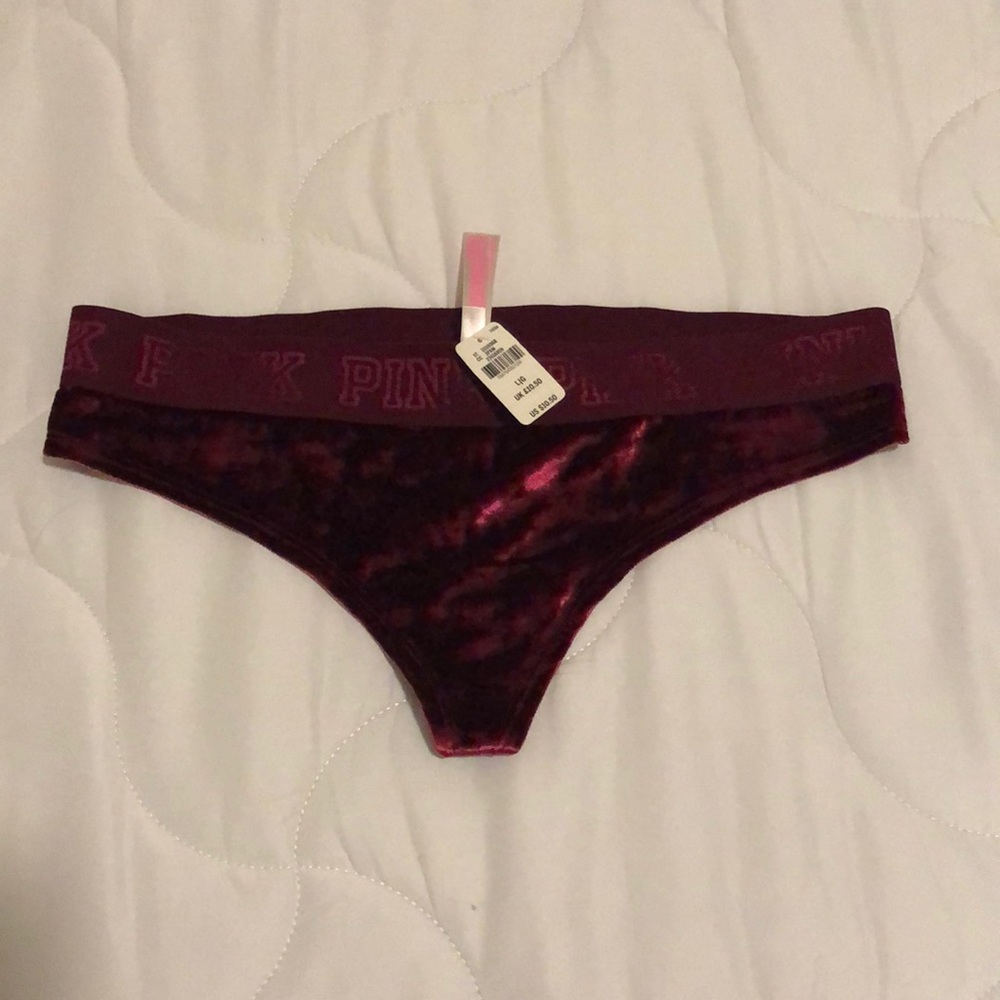 Pink suede thong